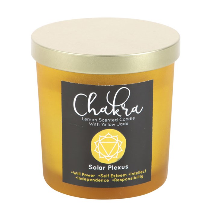 Solar Plexus Chakra Lemon Crystal Chip Candle