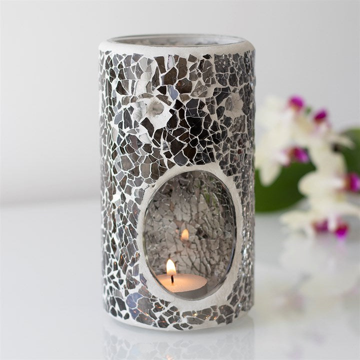Pillar Gunmetal Grey Crackle Oil/Wax Burner