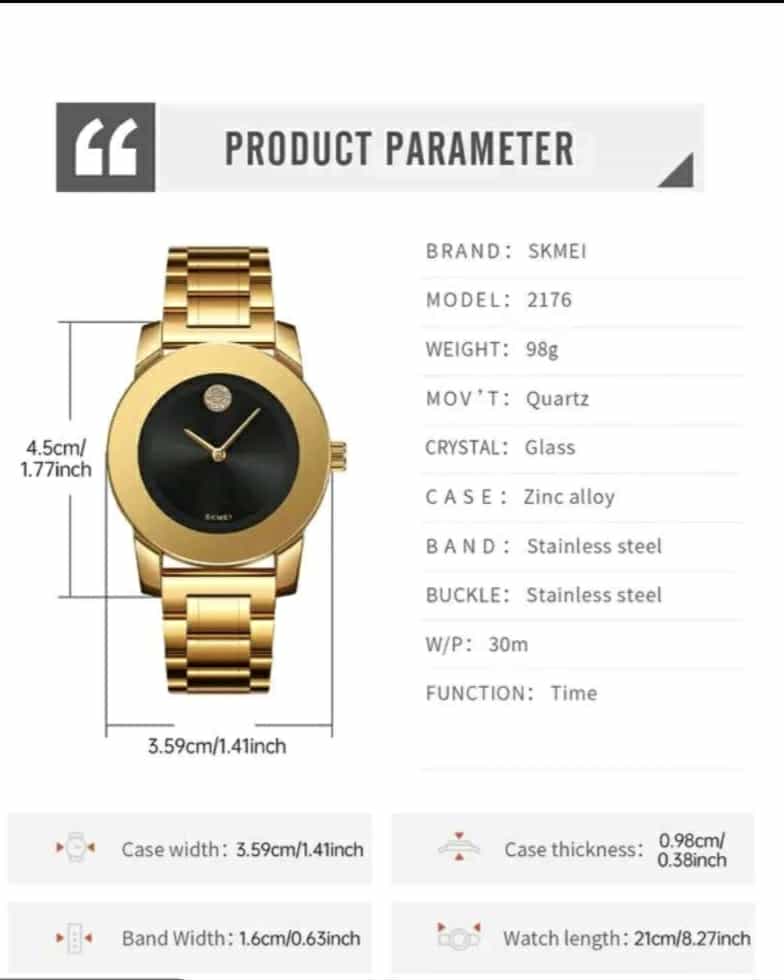 Gold Coloured Ladies Watch