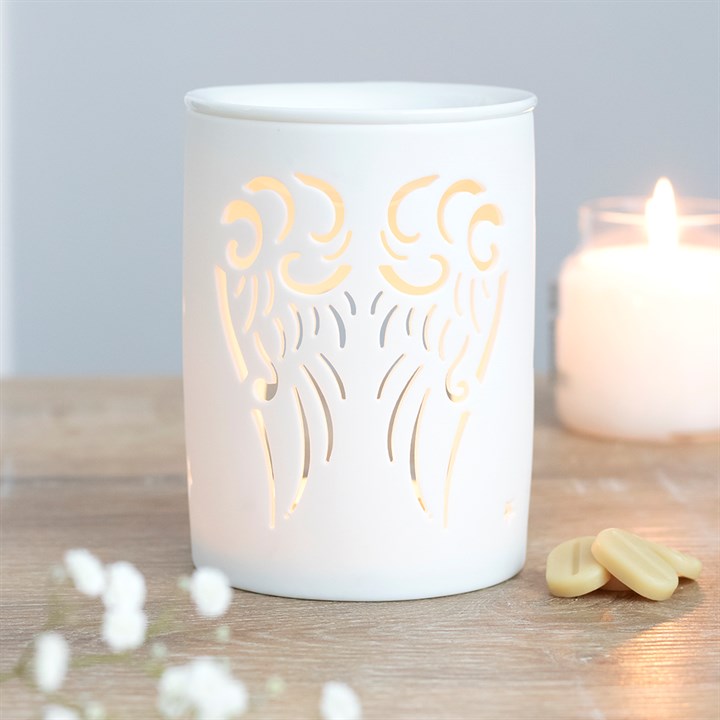 White Angel Wings Cut Out Oil/Wax Burner